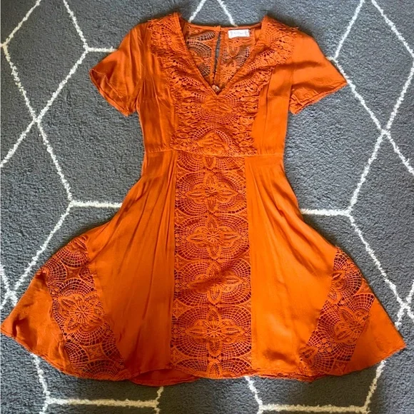 Altar'd State | Dresses | Altard State Rust Lace Dress | Poshmark